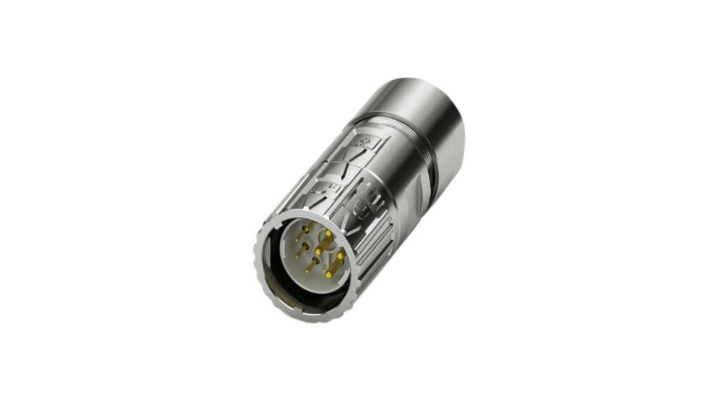 Circular Connector, M23, Plug, Straight, Poles - 8, Crimp, Cable Mount